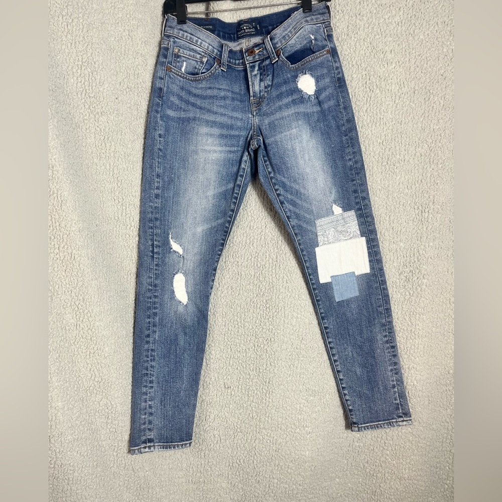 Lucky Brand Blue Boyfriend Jeans with Patchwork